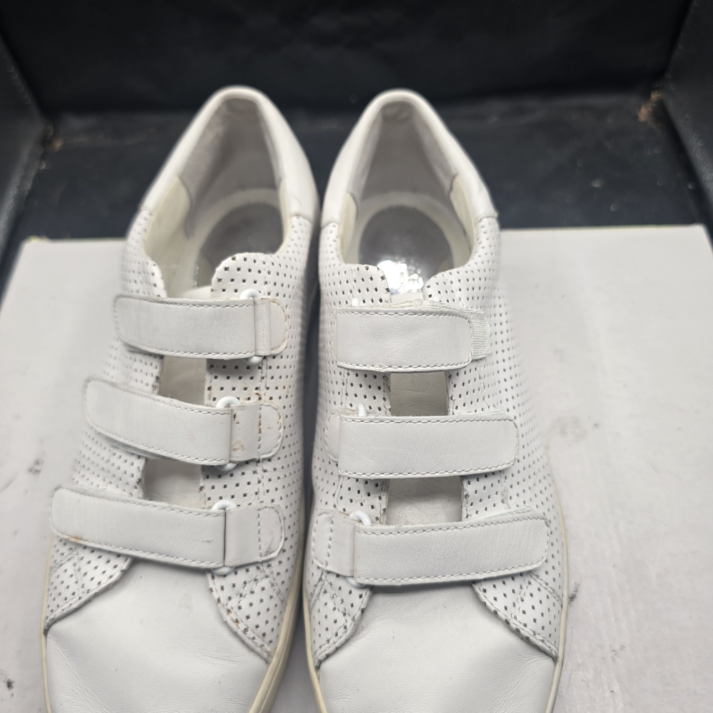 Michael Kors White Perforated Strap Sneakers